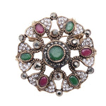 Broche floral verde