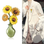 Broche girassol amarelo