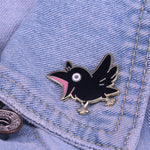 Broche pássaro preto