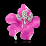 Broche retro flor rosa escuro