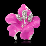 Broche retro flor rosa escuro
