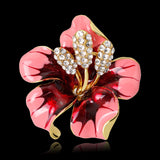 Broche retro flor rosa vermelha