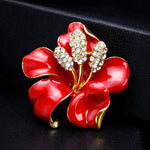 Broche retro flor vermelho