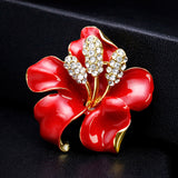 Broche retro flor vermelho