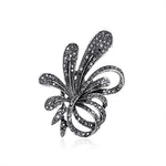 Broche vintage flor preto