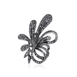 Broche vintage flor preto
