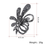 Broche vintage flor preto