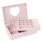 Caixa de joias retangular cor-de-rosa