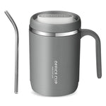 Caneca térmica com pega cinzento