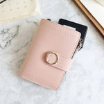 Carteira de estilo feminino cor-de-rosa