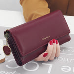 Carteira féminina elegante vermelho escuro