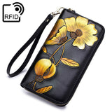 Carteira floral amarelo