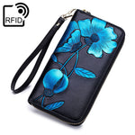 Carteira floral azul