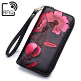 Carteira floral vermelho