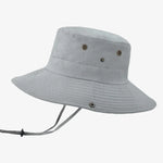 Chapéu bucket com cordão ajustável cinzento