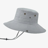 Chapéu bucket com cordão ajustável cinzento