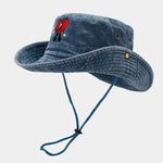 Chapéu bucket coração azul escuro