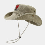 Chapéu bucket coração bege