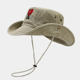 Chapéu bucket coração bege