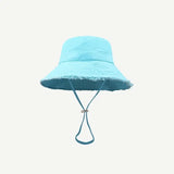 Chapéu bucket estilo desgastado azul celeste