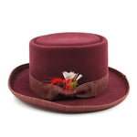 Chapéu cartola de alta qualidade vermelho escuro / s (54-55cm)
