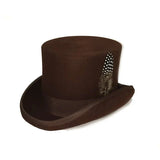 Chapéu cartola elegante castanho escuro / s (54-55cm)