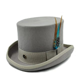 Chapéu cartola elegante cinzento / s (54-55cm)