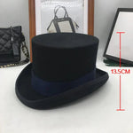 Chapéu cartola estilo cavalheiro azul escuro - altura 13,5 cm / s (54-55cm)