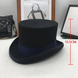 Chapéu cartola estilo cavalheiro azul escuro - altura 13,5 cm / s (54-55cm)