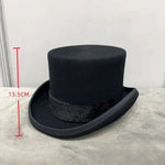 Chapéu cartola estilo cavalheiro preto - altura 13,5 cm / s (54-55cm)