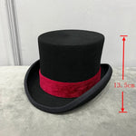 Chapéu cartola estilo cavalheiro vermelho - altura 13,5 cm / s (54-55cm)