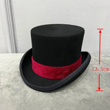 Chapéu cartola estilo cavalheiro vermelho - altura 13,5 cm / s (54-55cm)