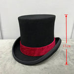 Chapéu cartola estilo cavalheiro vermelho - altura 17 cm / s (54-55cm)