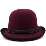 Chapéu coco antigo vermelho escuro