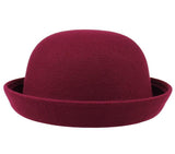 Chapéu coco feminino vermelho escuro