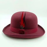Chapéu coco original vermelho escuro