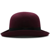 Chapéu coco vintage vermelho escuro