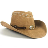 Chapéu cowboy de couro castanho claro