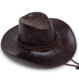 Chapéu cowboy de couro vegetal castanho