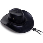 Chapéu cowboy de couro vegetal preto