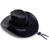 Chapéu cowboy de couro vegetal preto