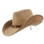 Chapéu cowboy em couro bege