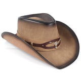 Chapéu de cowboy em couro claro título por defeito