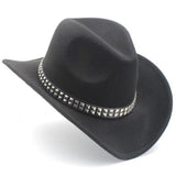 Chapéu de feltro autêntico preto