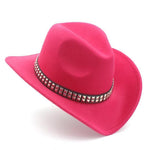 Chapéu de feltro autêntico rosa