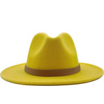 Chapéu de feltro de cavalheiro amarelo / 56-58cm