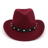 Chapéu de feltro de festa vermelho escuro