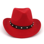 Chapéu de feltro de festa vermelho