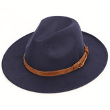 Chapéu de feltro luxuoso azul