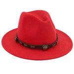 Chapéu de feltro vermelho vermelho escuro
